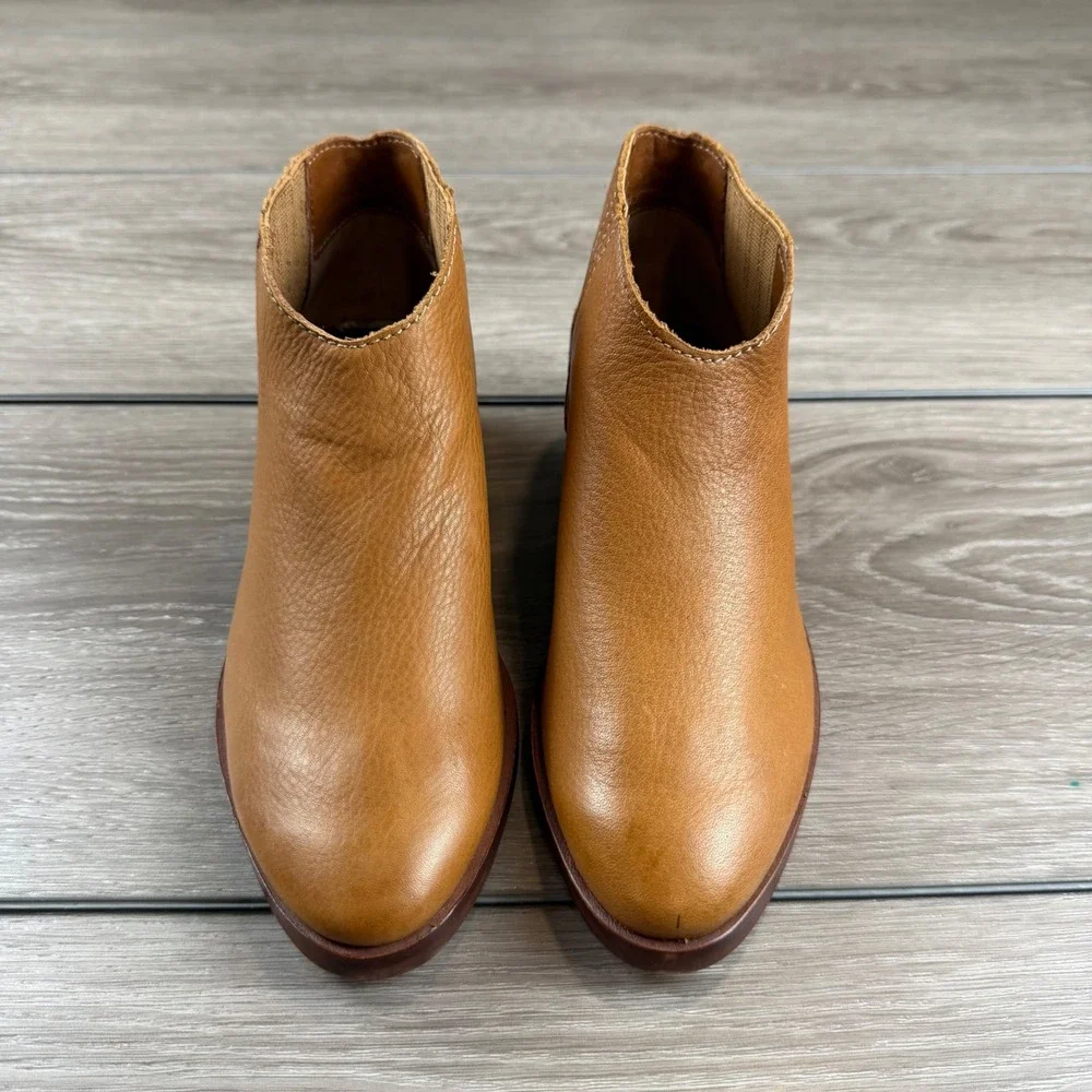 Dolce Vita Womens Ankle Boots Leather Western Elastic Gore Brown 6.5